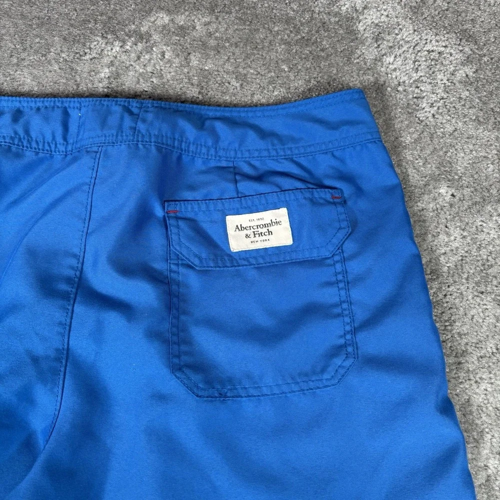 Abercrombie & Fitch Board Shorts Mens L Blue Unlined Swim Trunks Surf Y2K‎